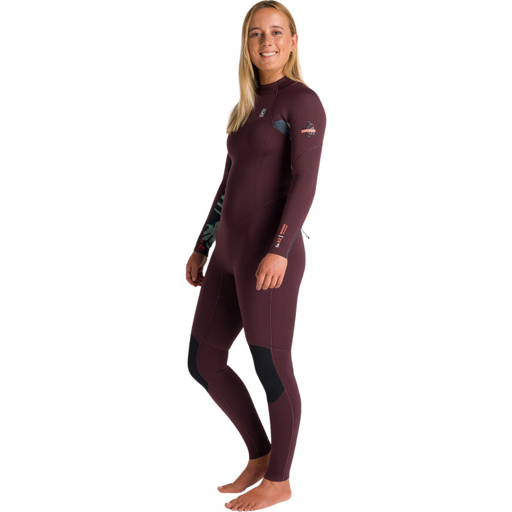 2026 C-Skins Frauen NuWave Solace 3/2mm Rückenreißverschluss Neoprenanzug C-NSO32WBZ - Rust / Rust X
